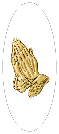 433 DA18-516-GD-WT Gold Praying Hands White